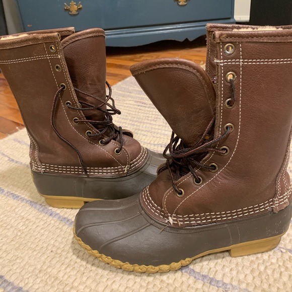 LL Bean shearling lined duck boots SIZE